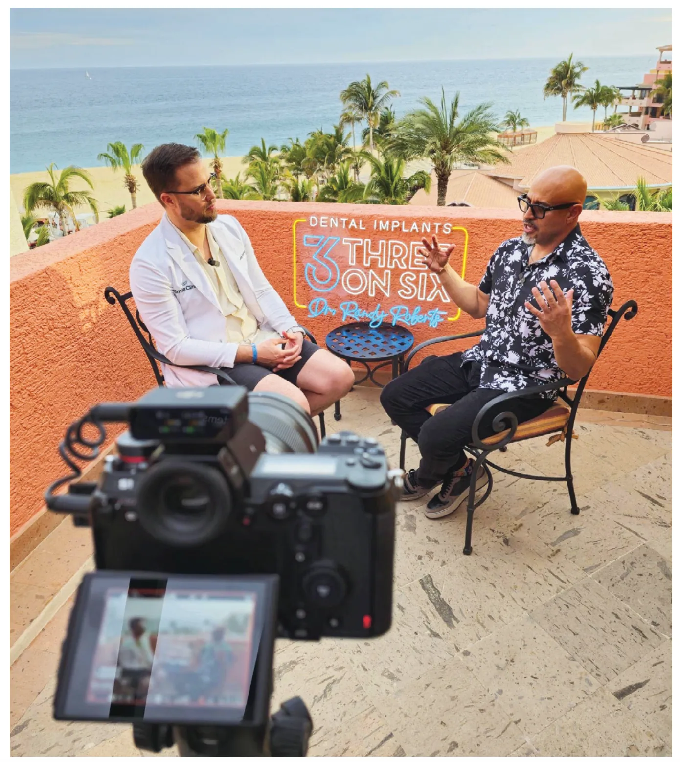 Dr. Roberts filming content at a recent 3 on 6 Providers Summit in Mexico